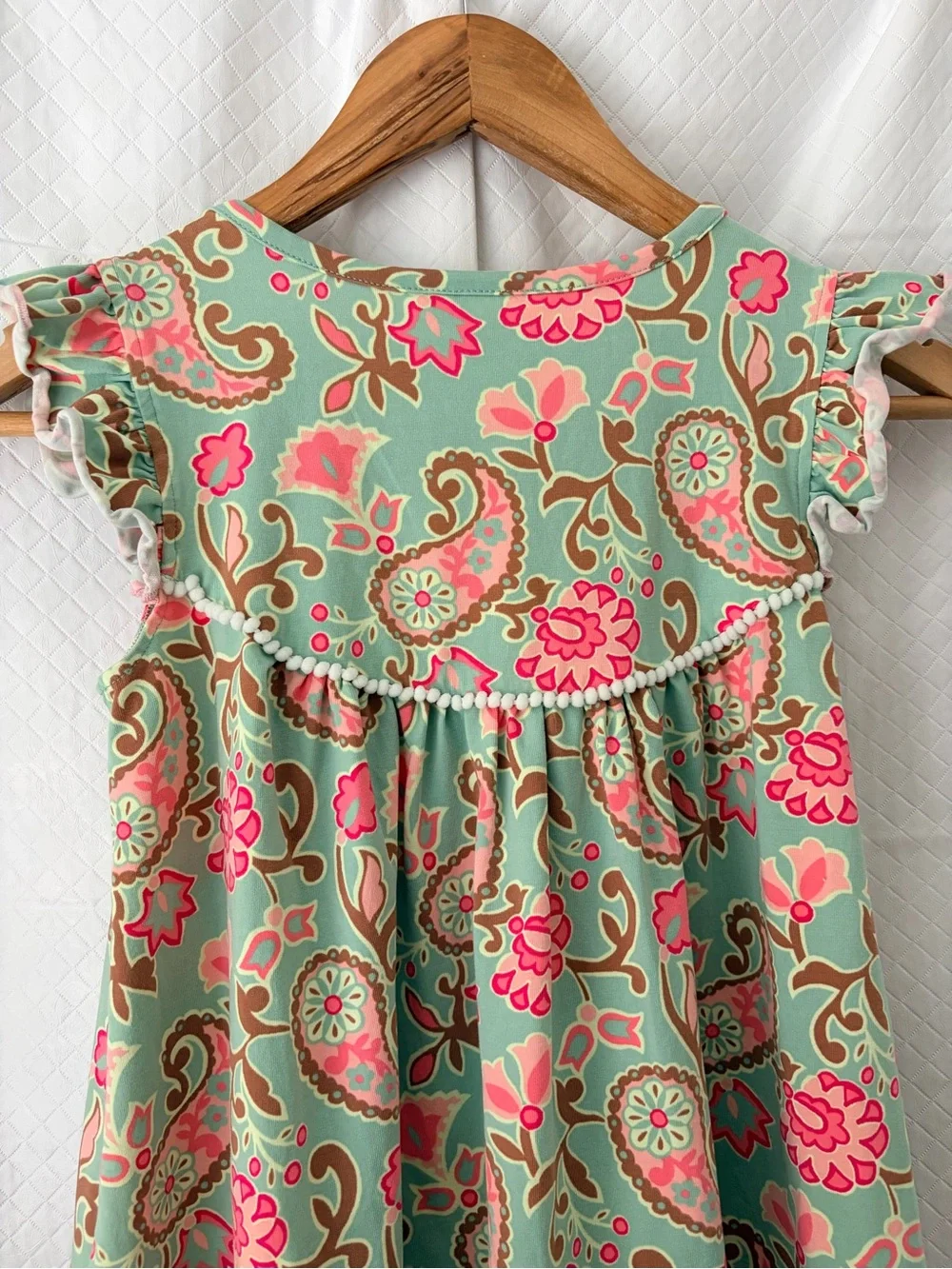 Matilda Jane Mint Dress with Bright Pink and Brown Paisley